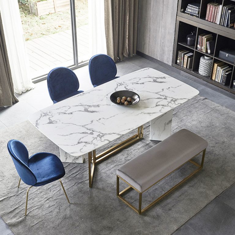 Nordic marble minimalist postmodern small household rectangular dining
