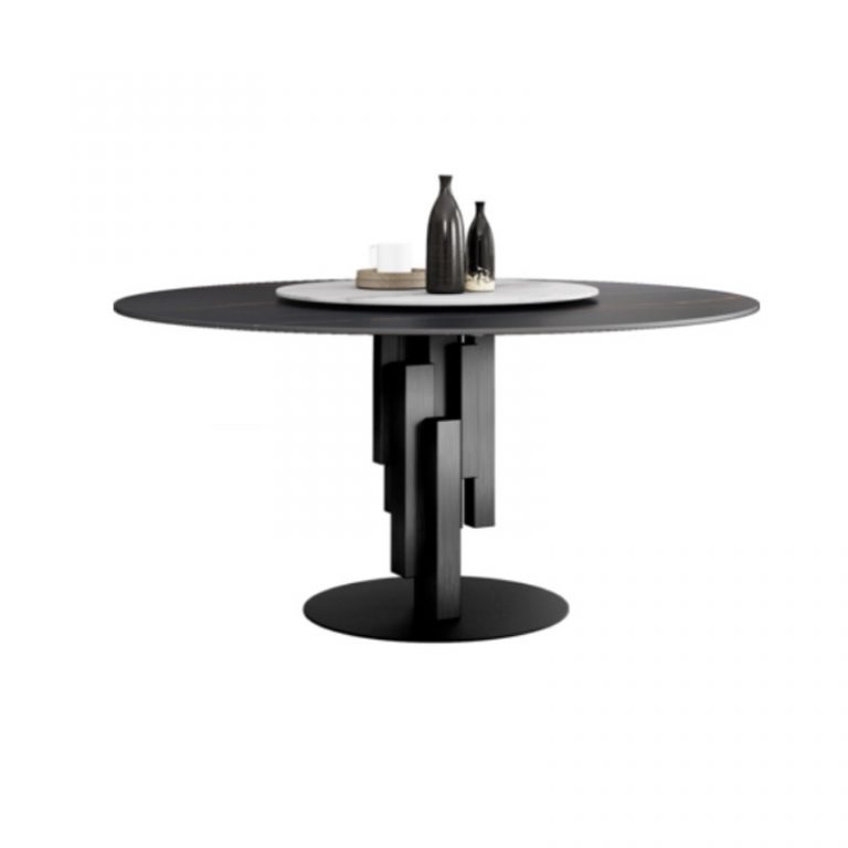 Italian style simple luxury round ceramic dining table ceramic top