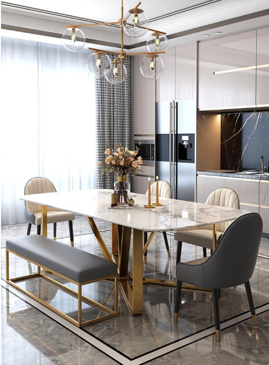 Italian style simple luxury highend ceramic dining table ceramic top