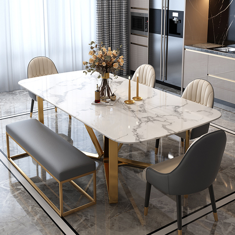 Italian style simple luxury highend ceramic dining table ceramic top