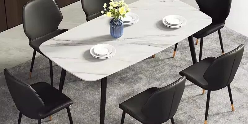 Hot-Selling Rectangular Ceramic Dining Table for Modern Home Furniture