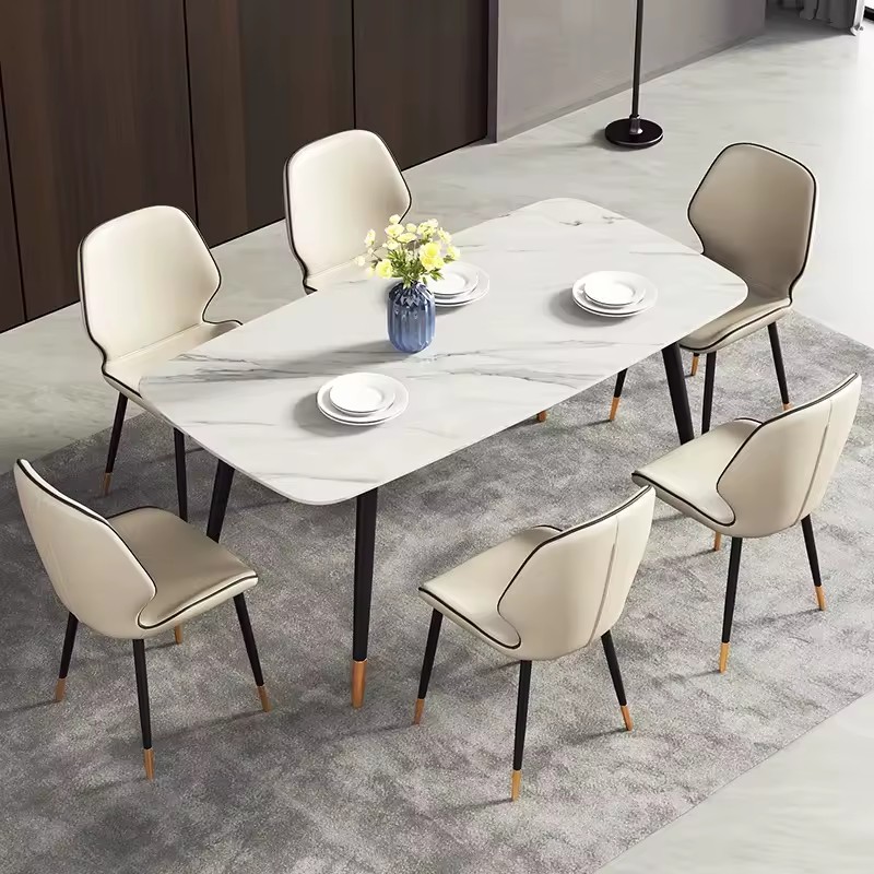 Best-Selling Ceramic Dining Table – Rectangular, Durable, Modern (8) Hot-Selling Rectangular Ceramic Dining Table for Modern Home Furniture