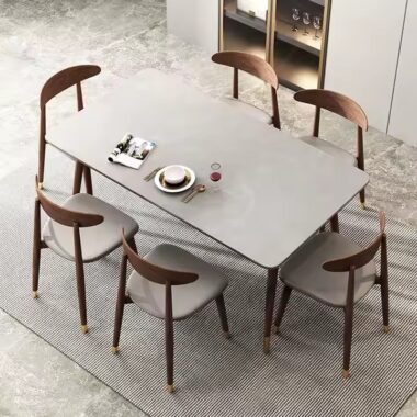 Modern High-Quality Rectangular Ceramic Dining Table for Home Use