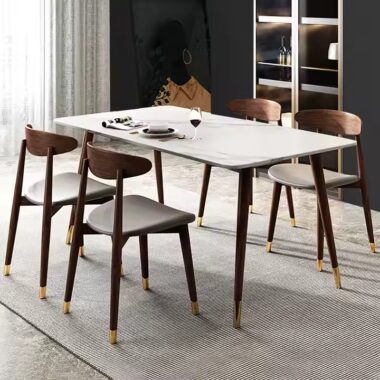 Modern High-Quality Rectangular Ceramic Dining Table for Home Use