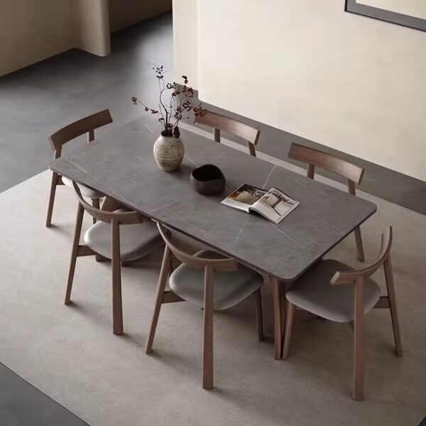Modern High-Quality Rectangular Ceramic Dining Table for Home Use
