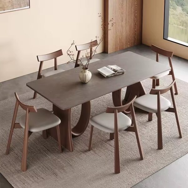 Modern High-Quality Rectangular Ceramic Dining Table for Home Use