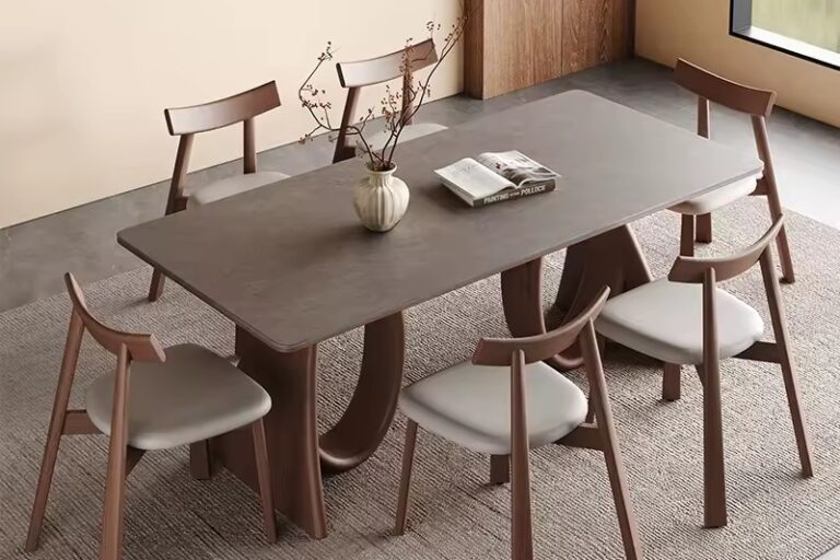 Modern High-Quality Rectangular Ceramic Dining Table for Home Use