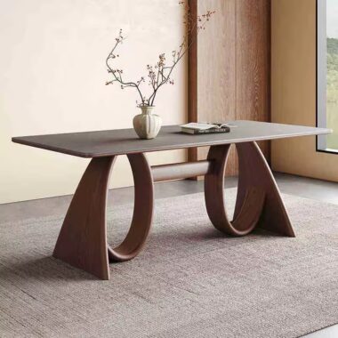 Modern High-Quality Rectangular Ceramic Dining Table for Home Use