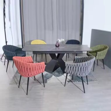 Modern Luxury Rectangular Ceramic Dining Table for Restaurant Furniture