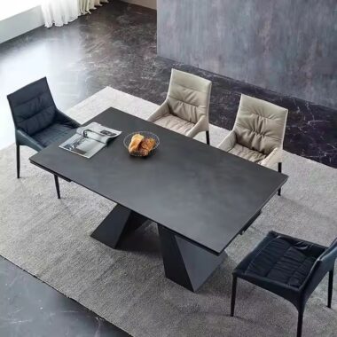 Modern Luxury Rectangular Ceramic Dining Table for Restaurant Furniture