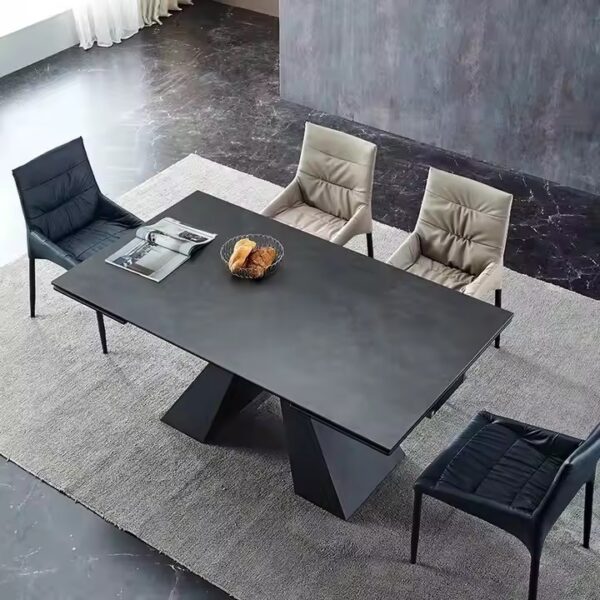 Modern Luxury Rectangular Ceramic Dining Table for Restaurant Furniture