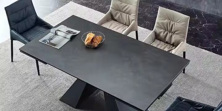 Modern Luxury Rectangular Ceramic Dining Table for Restaurant Furniture