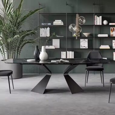 Modern Luxury Rectangular Ceramic Dining Table for Restaurant Furniture