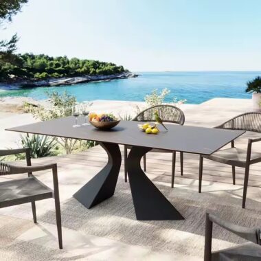 Modern Luxury Rectangular Ceramic Dining Table for Restaurant Furniture