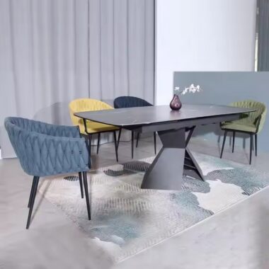 Modern Luxury Rectangular Ceramic Dining Table for Restaurant Furniture