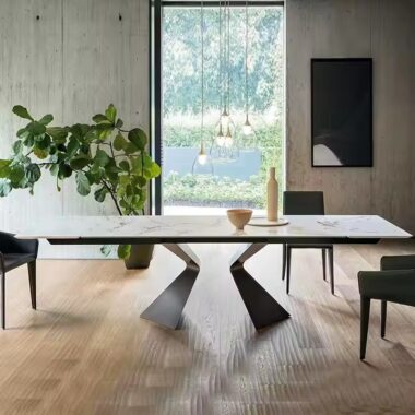 Modern Luxury Rectangular Ceramic Dining Table for Restaurant Furniture