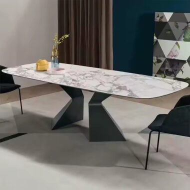 Modern Luxury Rectangular Ceramic Dining Table for Restaurant Furniture