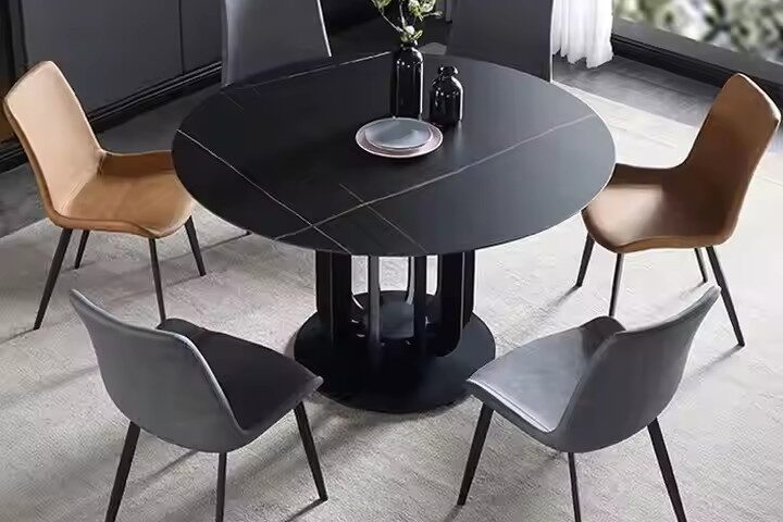 Custom Luxury Round Ceramic Dining Table for Upscale Homes