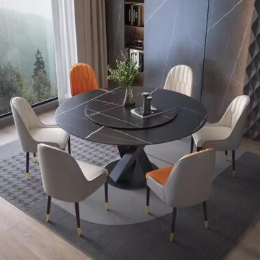Custom Luxury Round Ceramic Dining Table for Upscale Homes