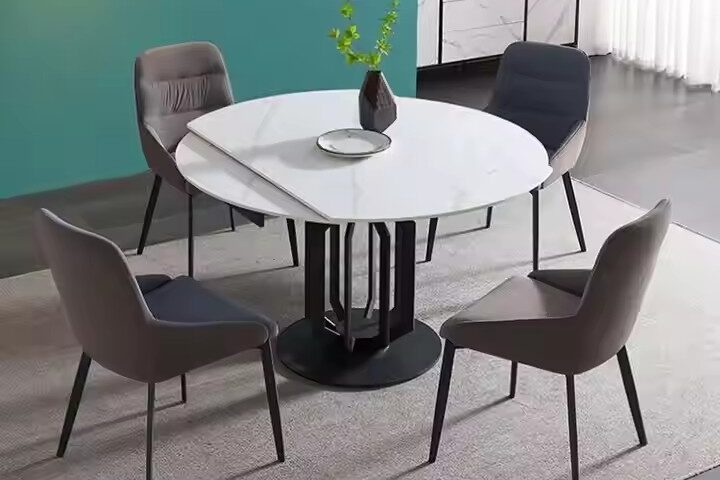 Custom Luxury Round Ceramic Dining Table for Upscale Homes
