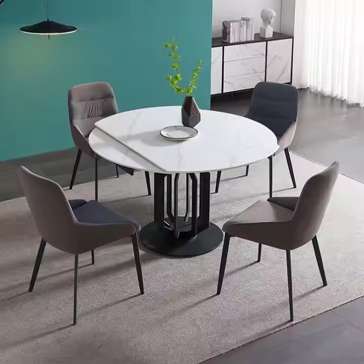 High-End Custom Round Ceramic Dining Table – Elegant Modern Style (7) Custom Luxury Round Ceramic Dining Table for Upscale Homes