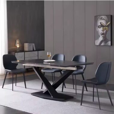 Luxury Extendable Rectangular Ceramic Dining Table with Modern Design