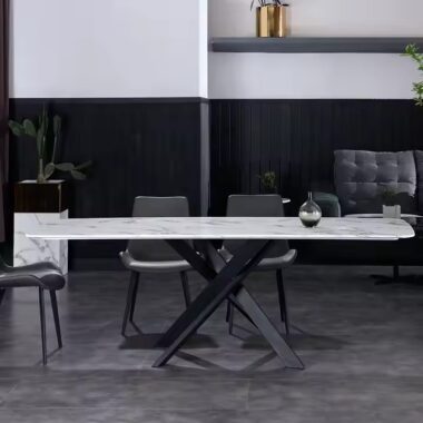 Luxury Extendable Rectangular Ceramic Dining Table with Modern Design