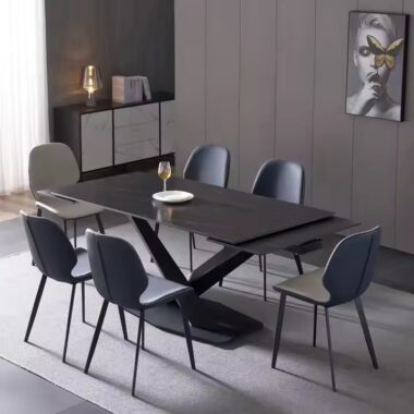 Luxury Extendable Rectangular Ceramic Dining Table with Modern Design