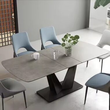 Luxury Extendable Rectangular Ceramic Dining Table with Modern Design