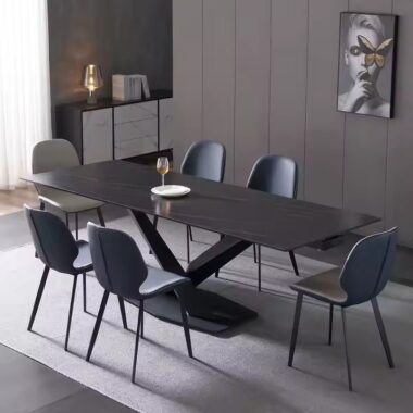 Luxury Extendable Rectangular Ceramic Dining Table with Modern Design