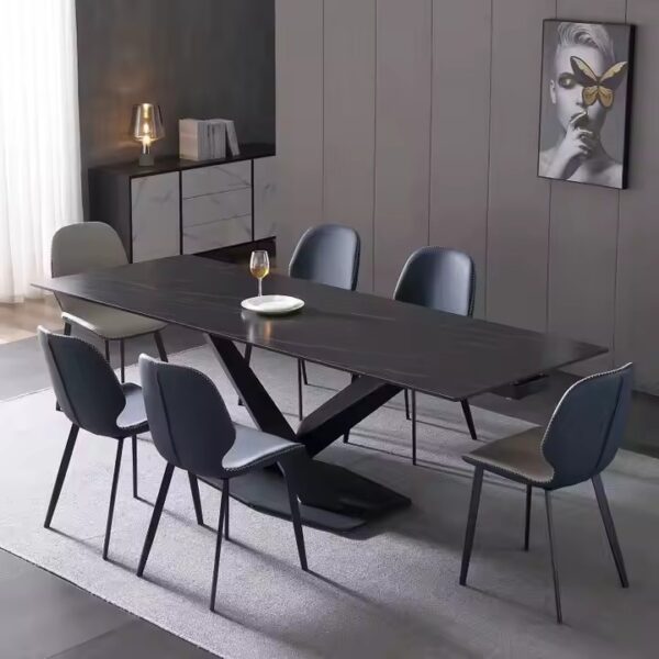 Luxury Extendable Rectangular Ceramic Dining Table with Modern Design