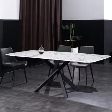 Luxury Extendable Rectangular Ceramic Dining Table with Modern Design