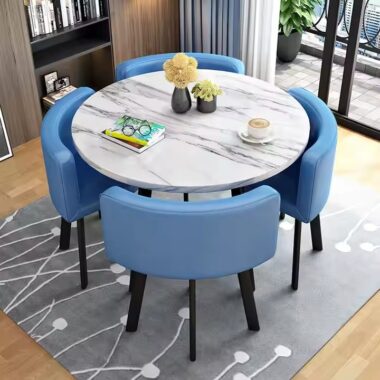 modern round ceramic dining table with sintered stone top