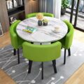 modern round ceramic dining table with sintered stone top