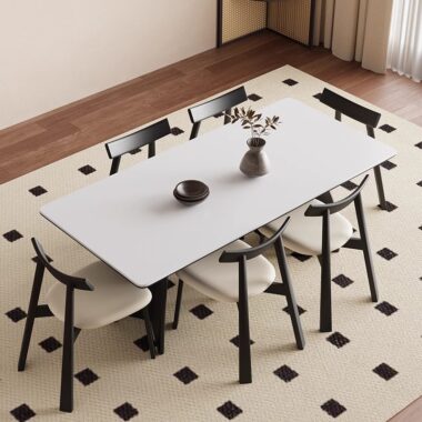 Modern Luxury Rectangular Ceramic Dining Table for Upscale Homes