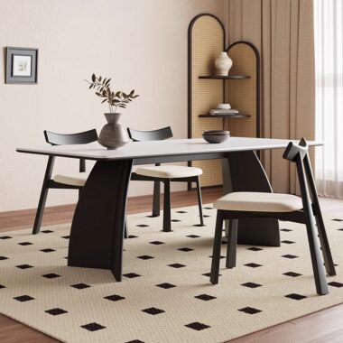 Modern Luxury Rectangular Ceramic Dining Table for Upscale Homes