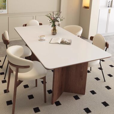 Modern Luxury Rectangular Ceramic Dining Table for Upscale Homes