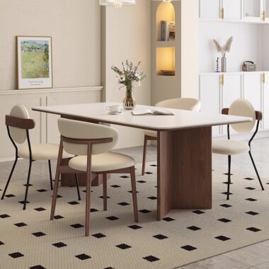 Modern Luxury Rectangular Ceramic Dining Table for Upscale Homes
