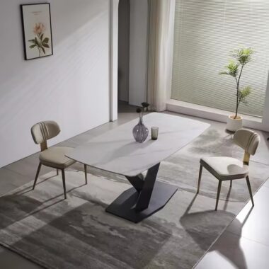 Modern Luxury Rectangular Ceramic Dining Table for Upscale Homes