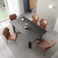 Modern Luxury Rectangular Ceramic Dining Table for Upscale Homes