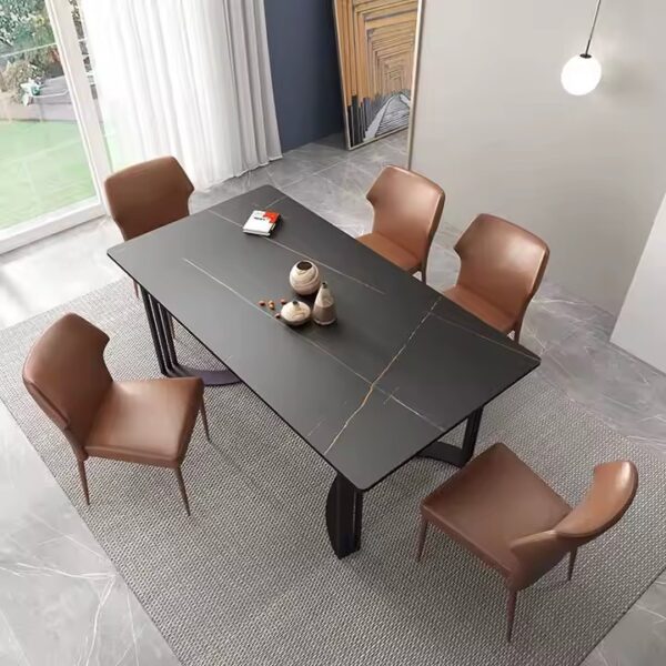 Modern Luxury Rectangular Ceramic Dining Table for Upscale Homes