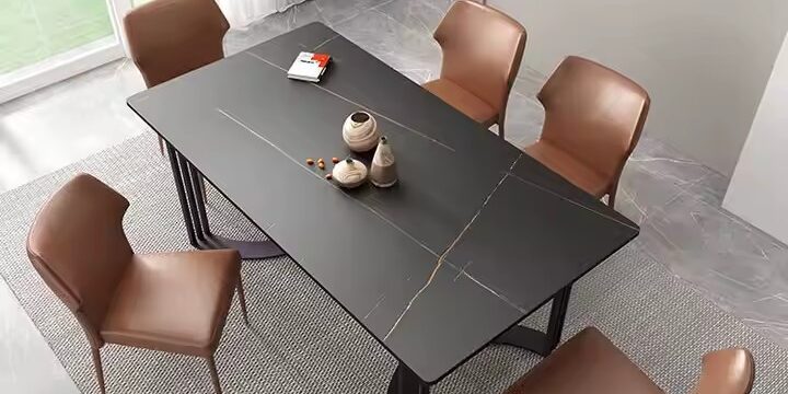 Modern Luxury Rectangular Ceramic Dining Table for Upscale Homes