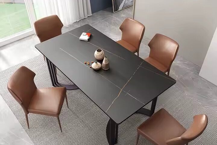 Modern Luxury Rectangular Ceramic Dining Table for Upscale Homes