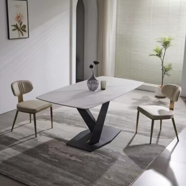 Modern Luxury Rectangular Ceramic Dining Table for Upscale Homes