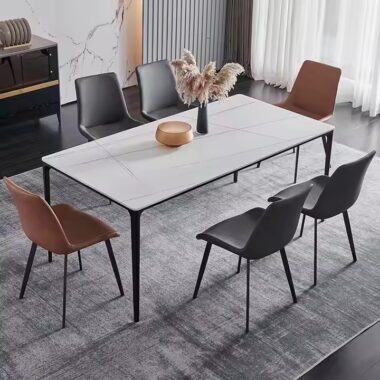 Best-Selling Modern Rectangular Ceramic Dining Table with Luxury Design
