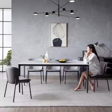 Best-Selling Modern Rectangular Ceramic Dining Table with Luxury Design