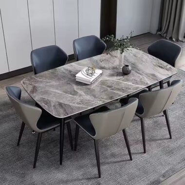 Best-Selling Modern Rectangular Ceramic Dining Table with Luxury Design