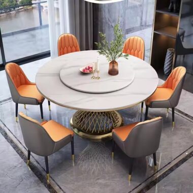 Premium Quality Round Ceramic Dining Table for Restaurant Use