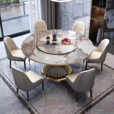 Premium Quality Round Ceramic Dining Table for Restaurant Use
