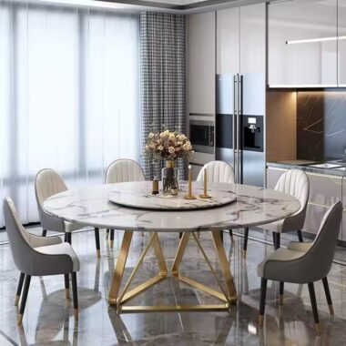 Premium Quality Round Ceramic Dining Table for Restaurant Use